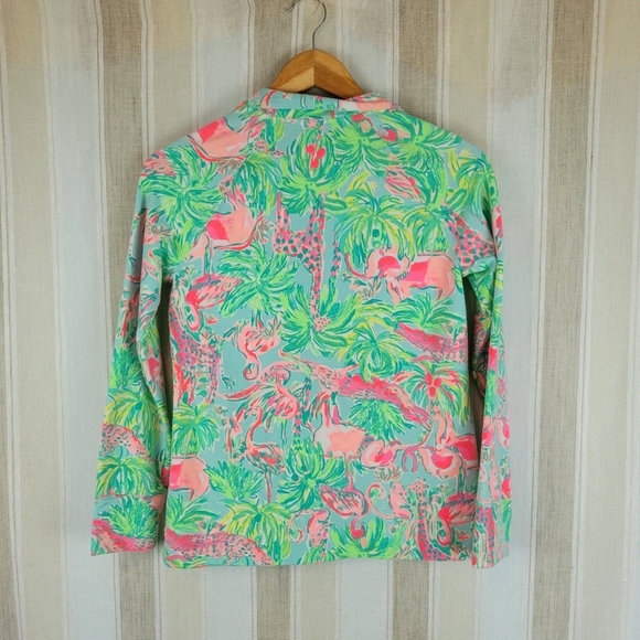 Lilly Pulitzer Skipper Popover On Parade Green Pink Size Extra Small - Picture 10 of 10